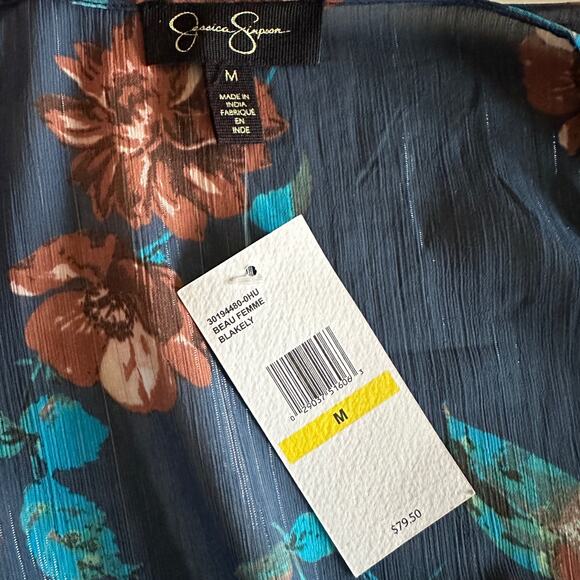 JESSICA SIMPSON | Blakely $79 NEW Floral Open Front Kimono Duster Me Beau Femme - Picture 6 of 11